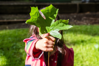 girl with leaf